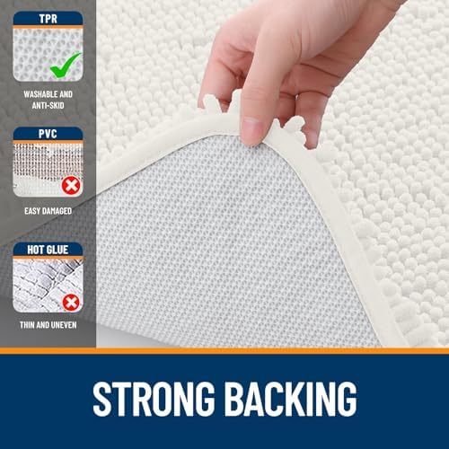 OLANLY Bathroom Runner Rugs 59x24, Extra Soft Absorbent Chenille Bath Rugs - Image 6