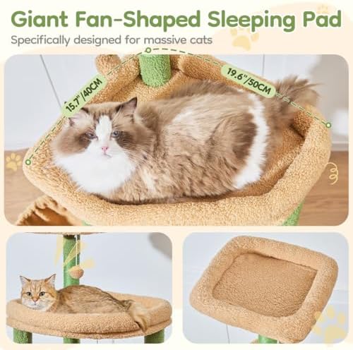Taoqimiao Cat Tree for Large Cats, 72In Tall Cat Tower, Giant Platform - Image 3