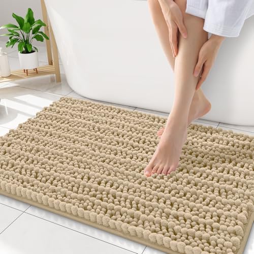 Smiry Bathroom Rugs 34X21, Extra Soft Rubber Backing Chenille Bath Mats by Smiry