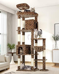 Globlazer Giant Cat Tree for Indoor Large Cats, Leopard Print by Globlazer