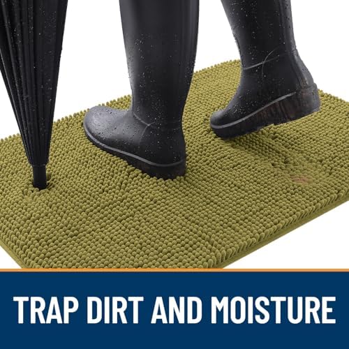 OLANLY Dog Door Mat for Muddy Paws 47x20, Super Absorbent Chenille Mud Mat - Image 2