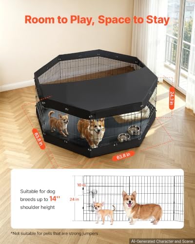 VEVOR Dog Playpen 24 in 8 Panels Metal Pet Pen - Image 2