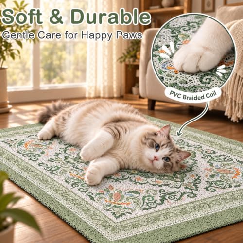 Unicorn Catcher 24"x15" Cat Litter Mat Non-Slip Washable Litter Box Mat - Image 4