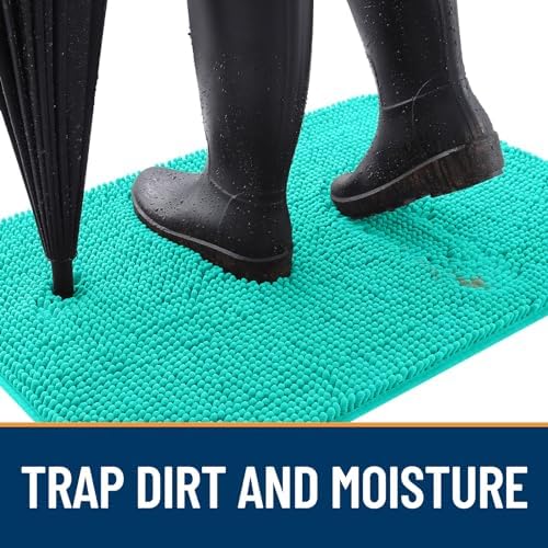 OLANLY Dog Door Mat for Muddy Paws 48x30, Super Absorbent Chenille Mud Mat - Image 2