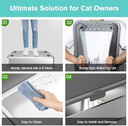2PACK Stainless Steel Cat Litter Box - Image 5