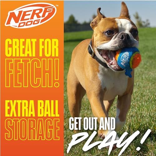 Nerf Dog Tennis Ball Blaster Dog Toy Blue/Orange, 16 Inch Compact Blaster - Image 3
