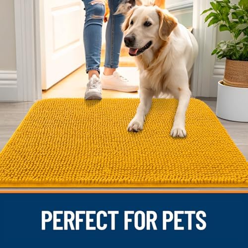 OLANLY Dog Door Mat for Muddy Paws 30x20, Super Absorbent Chenille Mud Mat - Image 6
