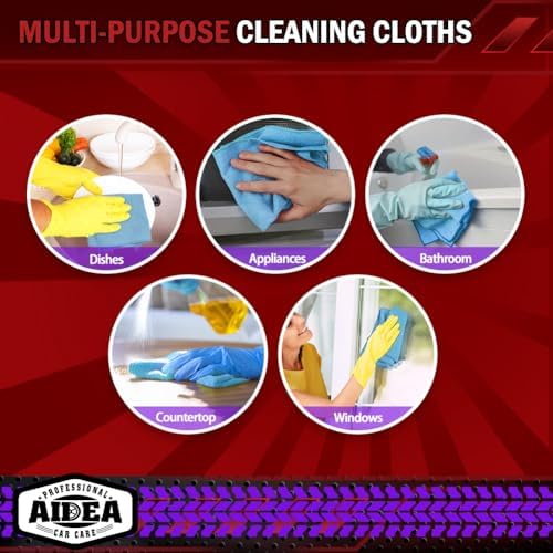 AIDEA Microfiber Cleaning Cloth Blue 20PK, Cleaning Rags 12×12" - Image 7