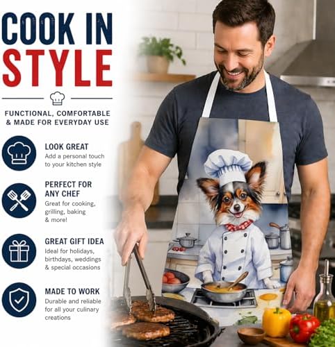Caroline's Treasures Papillon The Chef Apron Cooking Kitchen Server Baking - Image 2