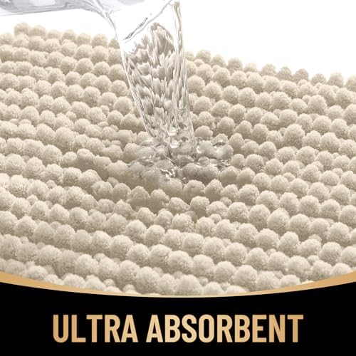 OLANLY Thick Chenille Large Bathroom Rugs 59x35, Absorbent Bath Mat - Image 3