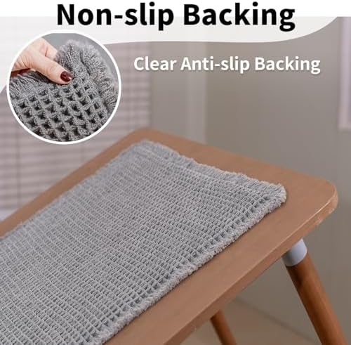 Long Bath Mat, Waffle Bathroom Runner Rug Non Slip Washable, 24 x 72 - Image 5