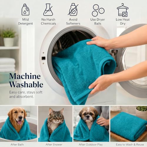 DAN RIVER Dog Towels for Drying Dogs & Cats 100% Cotton, 20x40'' - Image 4