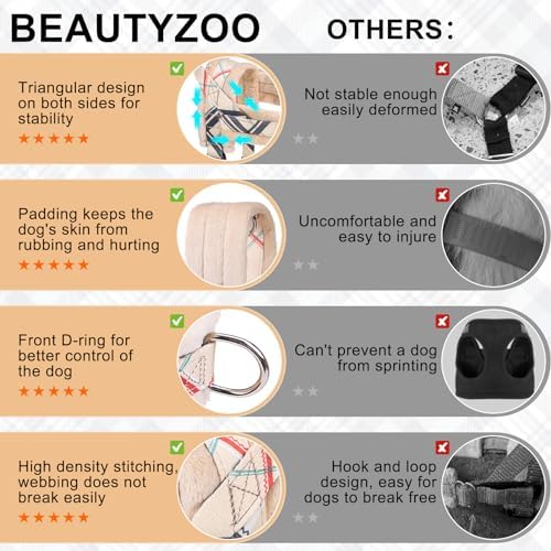 BEAUTYZOO No Pull Medium Dog Harness and Leash Set, Soft Puppy Vest Harness - Image 5