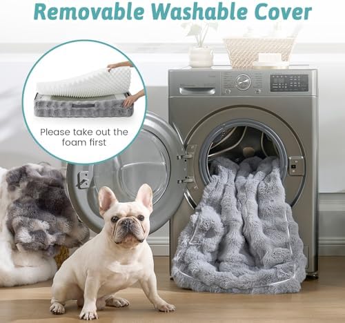 COZY KISS Faux Fur Orthopedic Extra Large Dog Bed, XL 44x32 inch - Image 5