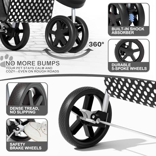 MoNiBloom Pet Stroller for Small/Medium Dogs and Cats - Image 3