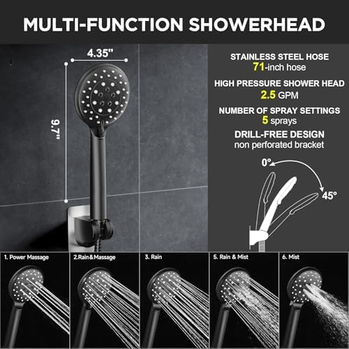 Veken 11.8" High Pressure Shower Head - Image 5