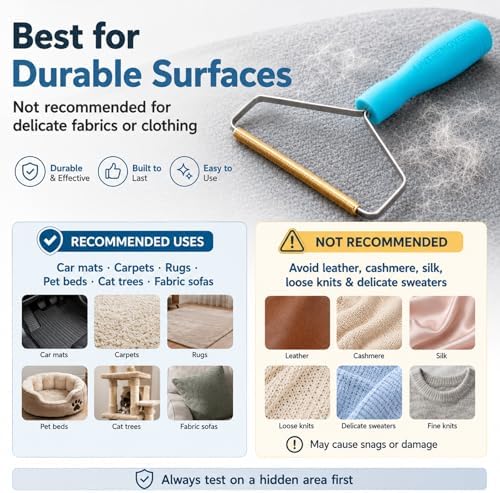 3 Pack Dog Cat Hair Remover, Carpet Rake and Fabric Lint Scraper - Image 5