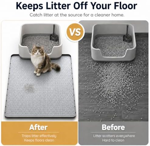 Cat Litter Mat, Waterproof Non Slip, Urine Proof & Easy Clean, Floor Protection - Image 6