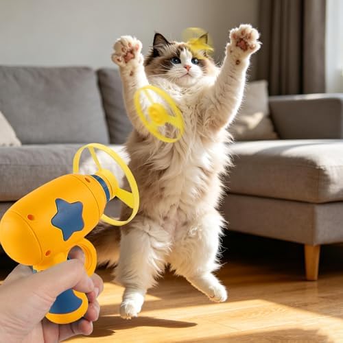 Andiker Cat Fetch Toy, Interactive Kitten Flying Disc Launcher Toy - Image 6
