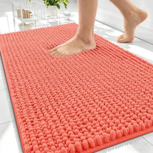 OLANLY Thick Chenille Bathroom Rugs 30x20, Soft Absorbent Bath Mat by OLANLY