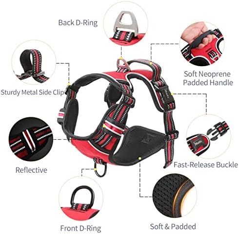 HEELE Dog Harness, No Pull Adjustable Padded Reflective Harness - Image 3