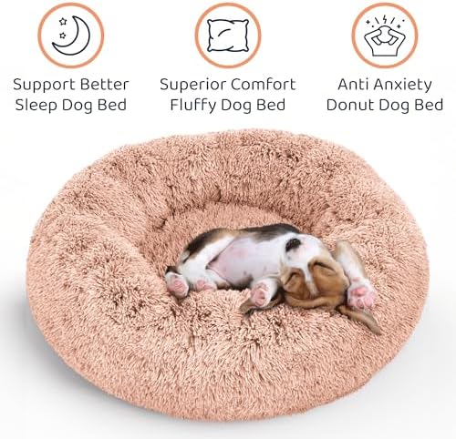 Calming Donut Dog Bed for Small Dogs, Round Dog Bed for Medium & Large Dogs - Image 3