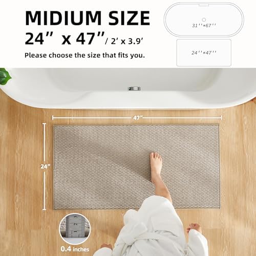 TYUU Bathroom Rugs Non Slip Washable, Super Absorbent Thin Bath Mat Quick Dry - Image 2