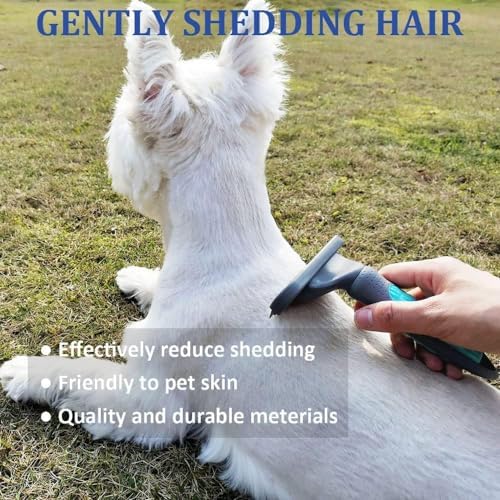 2PCS Pet Grooming Brush Set, Undercoat Deshedding Tool & Double-Sided Silicone - Image 5