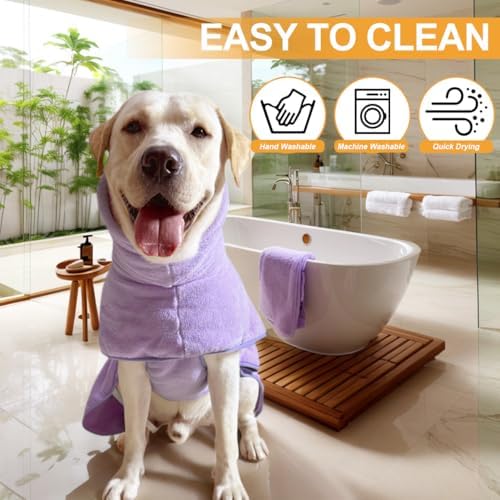 Medium to Large Size Dog Bathrobe, Quick Drying Super Absorbent, Warm Dog Towels - Image 3