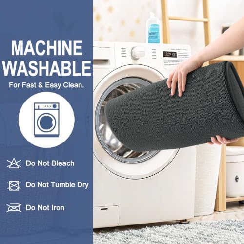 OLANLY Memory Foam Bathroom Runner Rug 50x30, Absorbent Long Mat, Dark Grey - Image 6