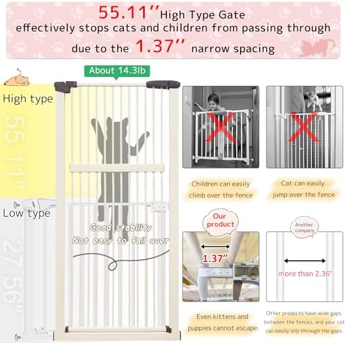 Lumizone 55.12" Extra Tall Pet Gate - Image 4