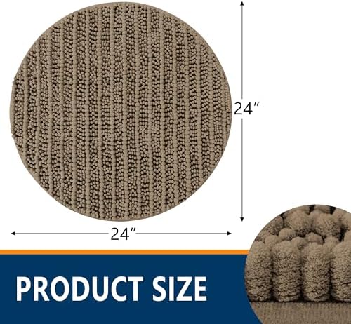 Smiry Bathroom Rugs Round 24X24, Extra Soft Rubber Backing Bath Mats - Image 2