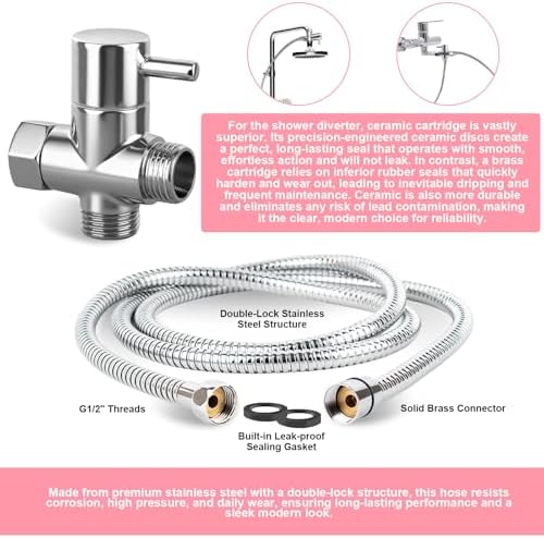 Dog Shower Attachment with 6.6FT Shower Hose, 8 Sprayer Modes Dog Washing Hose - Image 5
