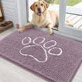 OLANLY Dog Door Mat for Muddy Paws 36x24, Paw Print Design Chenille Mud Mat by OLANLY