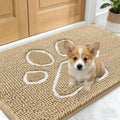 OLANLY Dog Door Mat for Muddy Paws 24x16, Paw Print Design Chenille Mud Mat by OLANLY