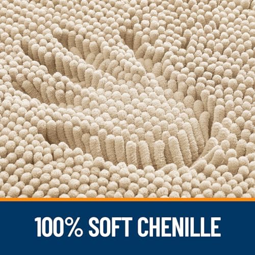 OLANLY Bathroom Runner Rugs 47x24, Extra Soft Absorbent Chenille Bath Rugs - Image 3