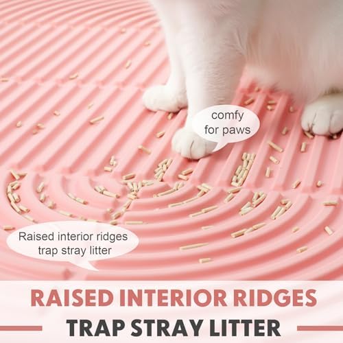 Pink 40"x 28" Cat Litter Mat Extra Large Waterproof Litter Box Mat Kitten Pet - Image 3