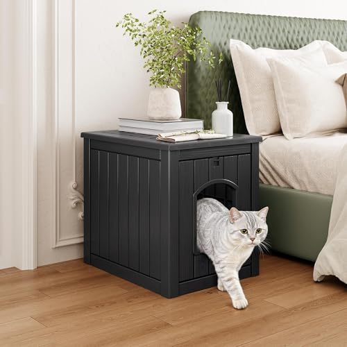 Cat Litter Box Enclosure, Plastic Outdoor Cat House Weatherproof - Image 3