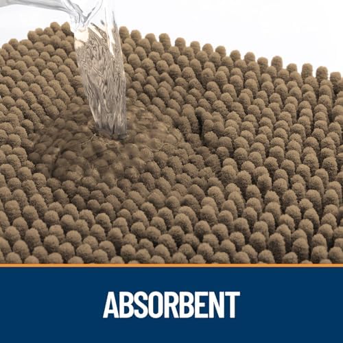 OLANLY Dog Door Mat for Muddy Paws 36x24, Super Absorbent Chenille Mud Mat - Image 3
