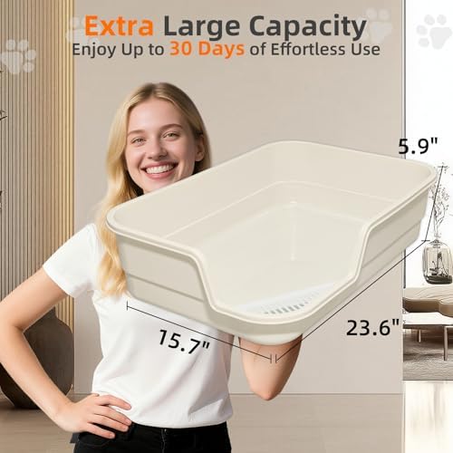Extra Large Litter Box with Low Entry, Jumbo Cat Litter Box - Image 3