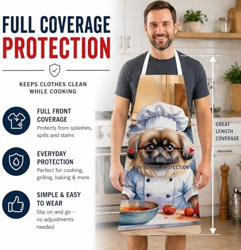Caroline's Treasures Pekingese The Chef Apron Cooking Kitchen Server Baking - Image 3