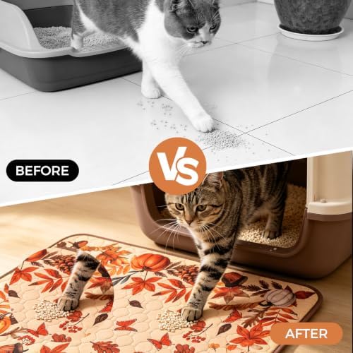 Homimp Fall Cat Litter Mat, Litter Trapping Mat 2 Pack, Contains Mess from Box - Image 5