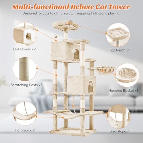 Sweetcrispy 66 Inch Cat Tree Tower - Image 3
