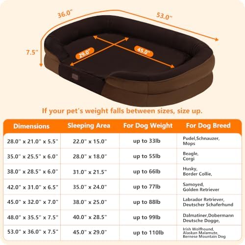 Orthopedic Waterproof XXX-Large Dog Bed Sofa, Gel Memory Foam - Image 4