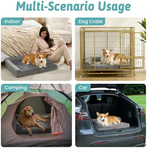 COZY KISS Orthopedic Dog Bed for Extra Large Dogs, L Shaped XXL 48x35 inch - Image 5