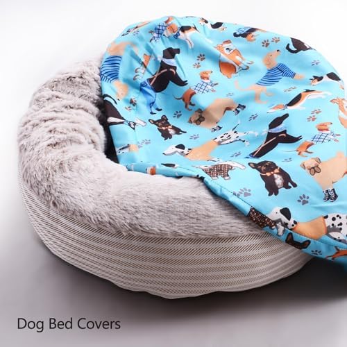 Round Replacement Dog Bed Cover Elastic Edged Washable 30×9.8 Inch - Image 5