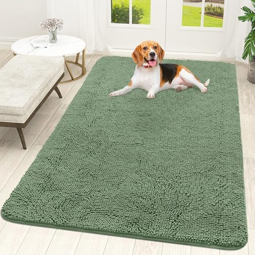 OLANLY Dog Door Mat for Muddy Paws 59x35, Super Absorbent Chenille Mud Mat by OLANLY