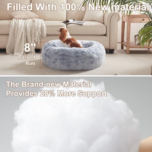 30 inches Faux Fur Fluffy Donut Dog Bed - Image 3
