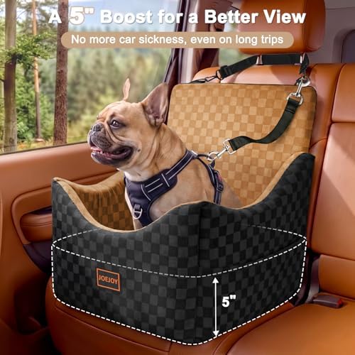 JOEJOY Elevated Dog Car Seat for Small/Medium Dogs up to 35 lbs, Memory Foam - Image 2