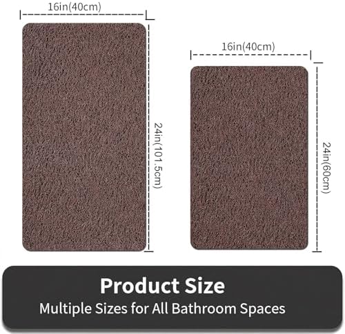 Shower Mat Non Slip, 16 x 24 Inch, Soft PVC Loofah Bath Mats - Image 2